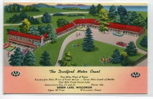 Dartford Motor Court Motel Green Lake Wisconsin postcard