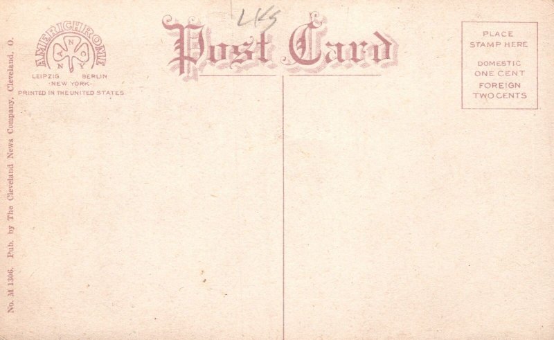 Moonlight Scene at Wade Recreation Park Cleveland Ohio CNC Pub. Vintage Postcard