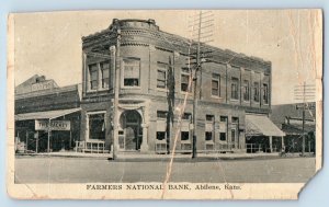 Abilene Kansas Postcard Farmers National Bank Exterior View 1910 Vintage Antique