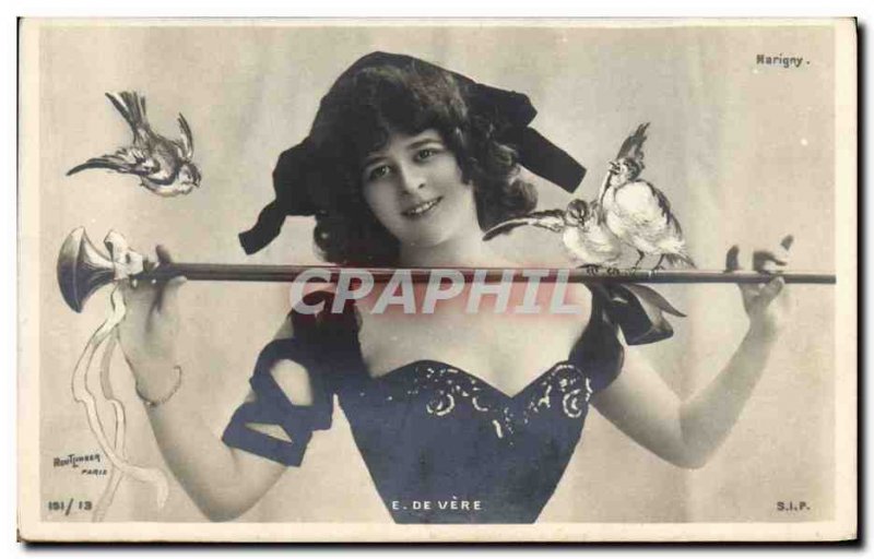 Old Postcard Woman E Vere Theater Marigny Paris