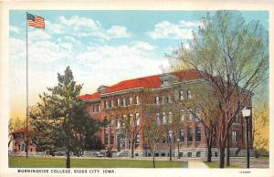 Sioux City Iowa~Morningside College~Vintage Cars in Drive~American Flag~1920s Pc