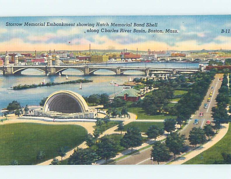 Unused Linen BANDSHELL AT STORREL MEMORIAL EMBANKMENT Boston MA hp4066