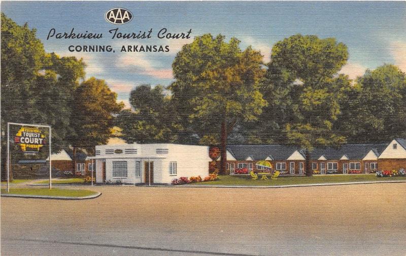 C68/ Corning Arkansas AR Postcard Linen Parkview Tourist Court Roadside