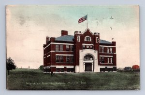 WHITTIER NORMAL SCHOOL MUNCIE INDIANA POSTCARD 1910