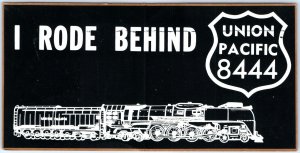 Vtg Union Pacific Railway Adhesive Bumper Sticker #8444 Locomotive Train 2C