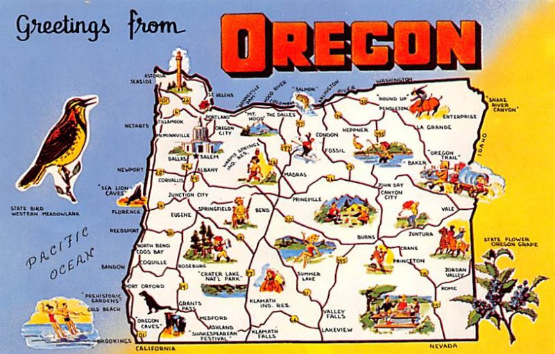 Maps Oregon USA Unused