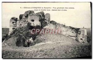 Old Postcard Chateau d & # 39Arques Battle Vue Generale Ruins