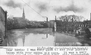 Postcard Antique View from Exchange Street Bridge, Pawtucket, RI.    aa6
