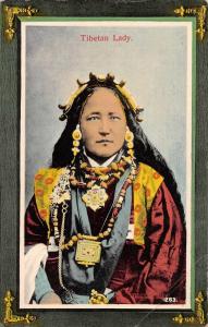 Tibetan Lady Antique Postcard J55927