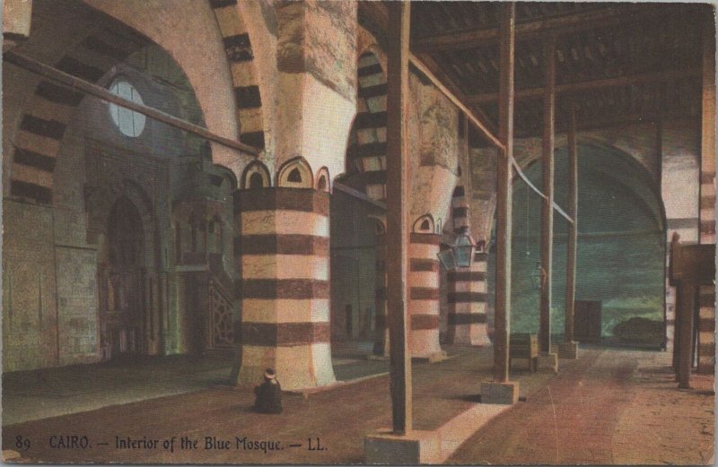 Postcard Interior Blue Mosque Cairo Egypt