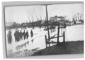 1907-15 Rppc Bridge Flood Postcard Photo Real Disaster Vtg Scene River Flooded  