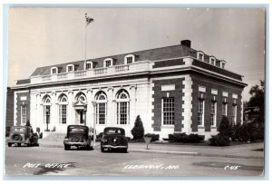 1940 Post Office Building Cars Street View Lebanon Missouri RPPC Photo Postcard