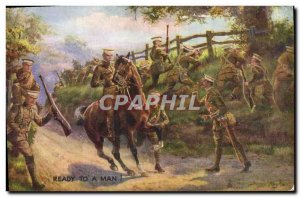 Postcard Old Army Ready to a man