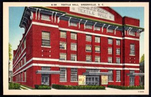 South Carolina GREENVILLE Textile Hall Textile Center of the South LINEN