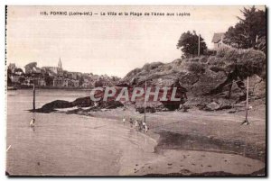 Old Postcard Pornic (Loire-Inf) The City and the Beach of the Anse aux Rabbits