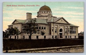 J95/ Greenville Ohio Postcard c1910 Darke North School Building 179