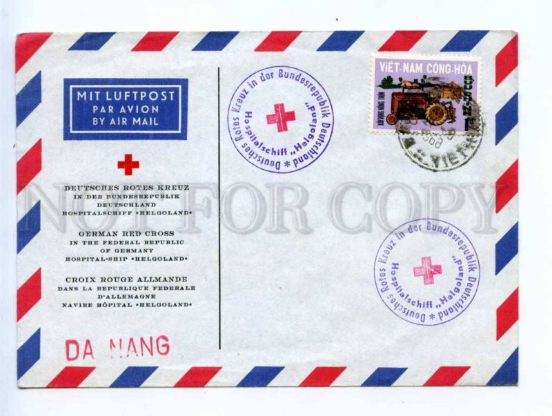 417035 German Red Cross hospital ship Helgoland 1968 VIETNAM cancellations COVER