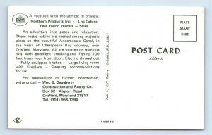 CRISFIELD, MD Maryland~ Daugherty Realty CABINS for SALE or RENT c1940s Postcard