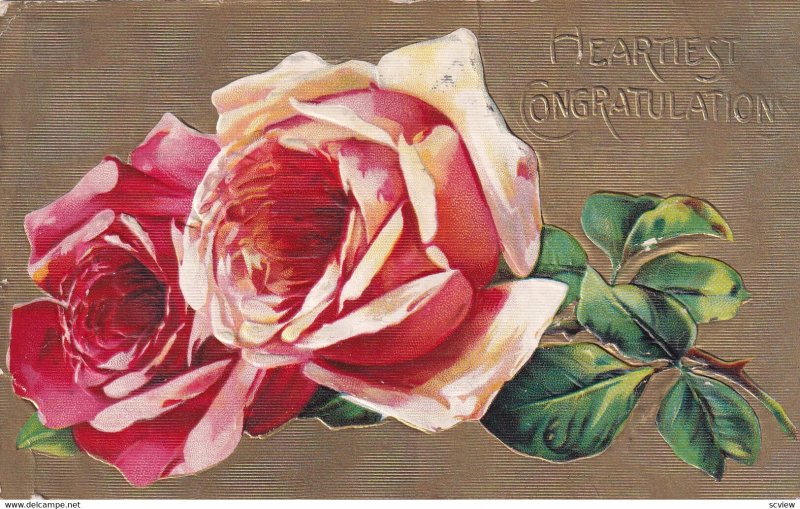 HEARTIEST CONGRATULATIONS, Pink & Red Roses, PU-1909