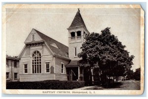 1914 Baptist Church Hempstead Exterior Building Long Island New York NY Postcard