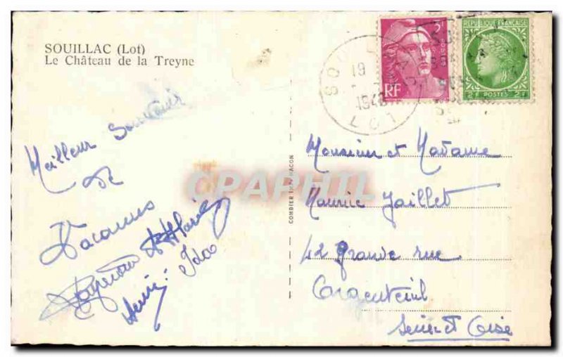 Old Postcard Souillac Chateau de la Treyne