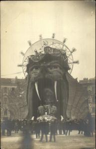 Nice France Elaborate Carnival Parade Float c1900 Real Photo Postcard #1