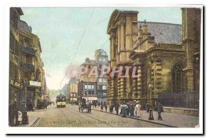 THE Havre Old Postcard Church of Notre Dame and Paris Street