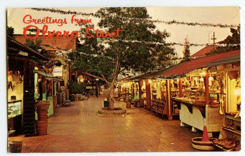 Postcard Olvera Street Los Angeles Calif. Old Mexico Standard View Card 