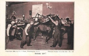 HOOK UP FIRE FIGHTING SERIES WASHINGTON DC NO. 112 POSTCARD (1906)