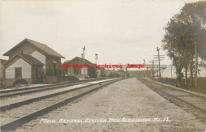 Depot, Maine, New Gloucester, RPPC, Maine Central Railroad Station,