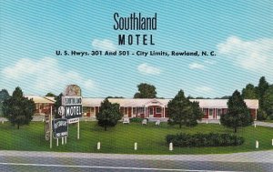 Postcard Southland Motel Rowland NC