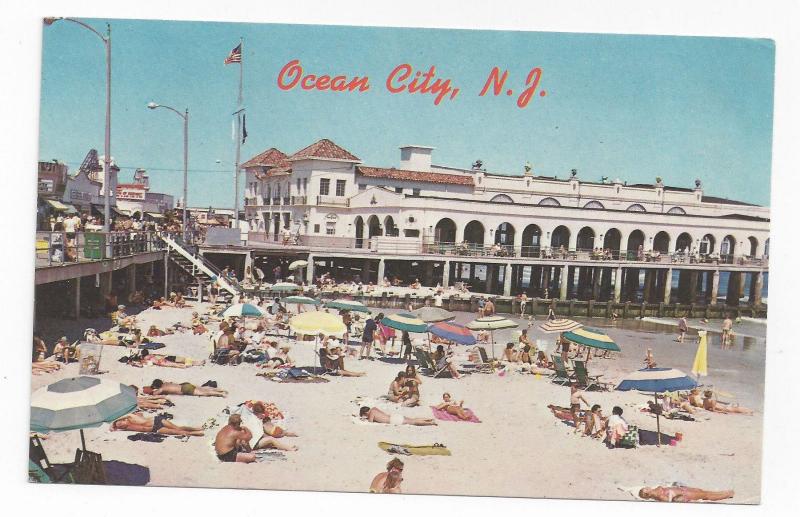 Ocean City NJ  Music Pier Boardwalk Beach Vintage Freeman Postcard Don Ceppi