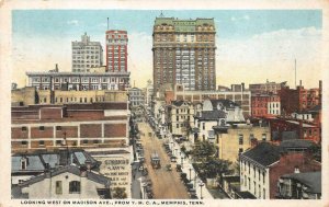 LOOKING WEST ON MADISON FROM YMCA MEMPHIS TENNESSEE SIMONDS SAW POSTCARD 1941