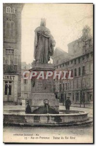 Old Postcard Aix en Provence Statue of King Rene