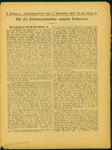 Germany 1910 E Africa Deutsche Ost-Afrika Usambara Post Complete Newspaper 73337