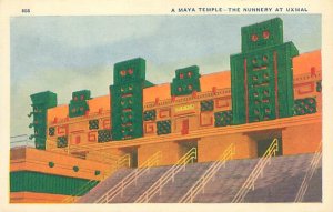 1933 Chicago World's Fair Mayan Temple Nunnery at Uxmal Litho Postcard U...