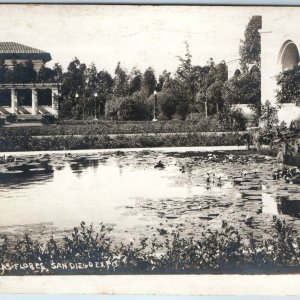 1915 San Diego, CA Expo RPPC Lagunita De Las Flores Real Photo Postcard A99