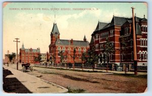 Normal School & City Hall Queen Street FREDERICTON New Brunswick CANADA Postcard