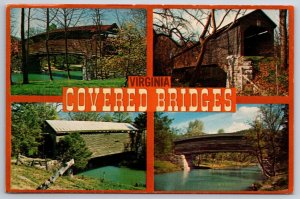 Covington Virginia~4 Covered Bridges~Vintage Postcard