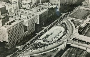 Chicago's Michigan Ave Birds Eye View Real Photo Postcard RPPC