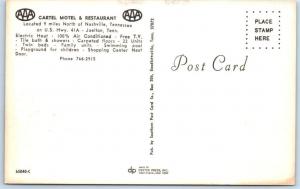 NASHVILLE, Tennessee TN   Roadside CARTEL MOTEL & RESTAURANT  VW Bug  Postcard