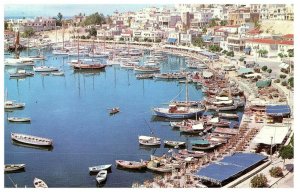 Olympic Airways Tourkolimano Harbor Boeing 707-320 Athens Greece Postcard