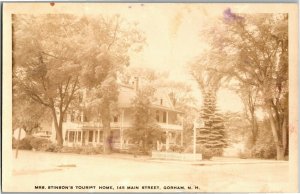 RPPC Mrs. Stinson's Tourist Home, Main Street Gorham NH Vintage Postcard F25