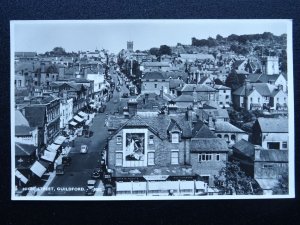 Surrey GUILDFORD High Street showing WINGRAVE CLARK AUCTIONEER - Old RP Postcard