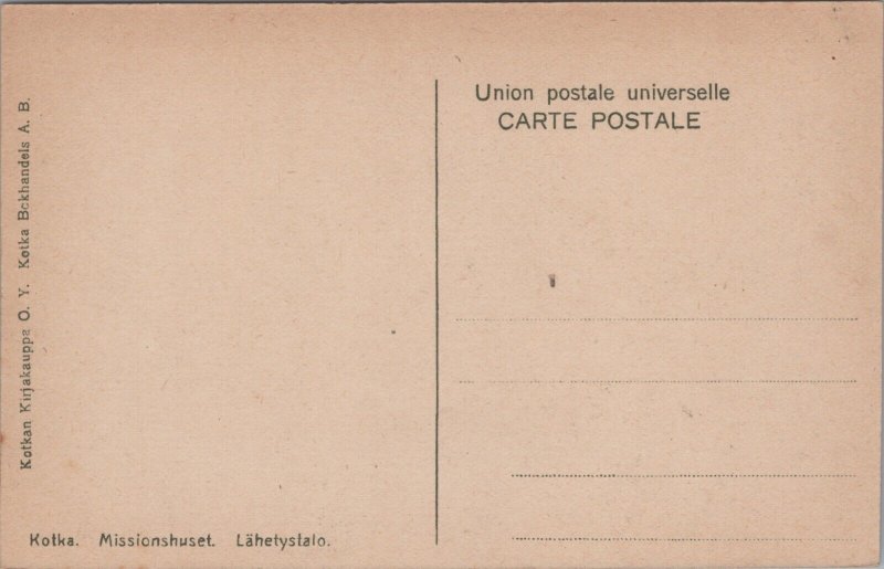 Finland Kotka Missionshuset Vintage Postcard C129