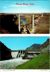 2~4X6 Postcards ID, Idaho  HANSEN BRIDGE~Snake River Canyon & HELL'S CANYON DAM