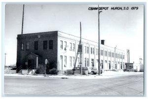 c1979 C&NW Depot Huron South Dakota SD Train Depot Station RPPC Photo Postcard