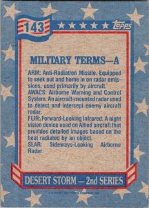 Military 1991 Topps Dessert Storm Card Military Terms A sk21356