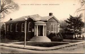 Vtg Sharon Massachusetts MA Church of Christ Scientist 1940s Postcard