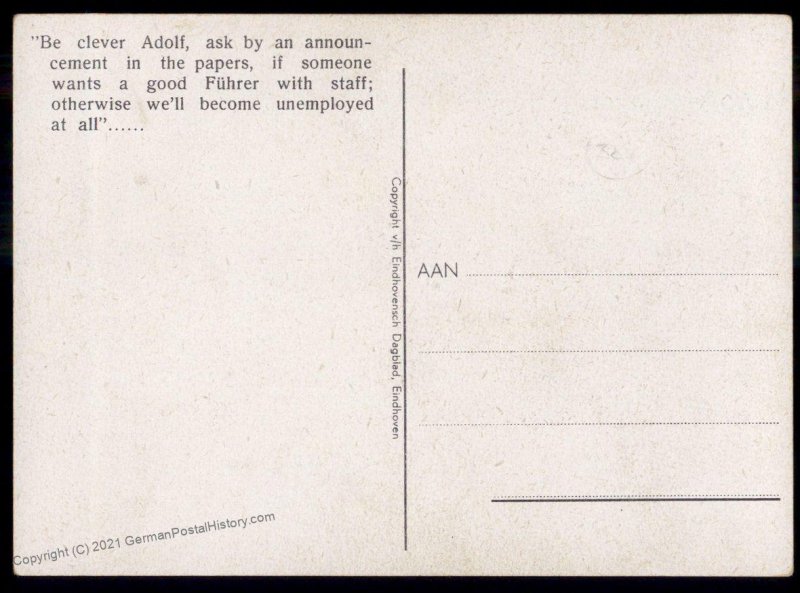 3rd Reich Germany WWII Dutch Smits Goebbels Hitler Anti-Nazi Propaganda P 100765